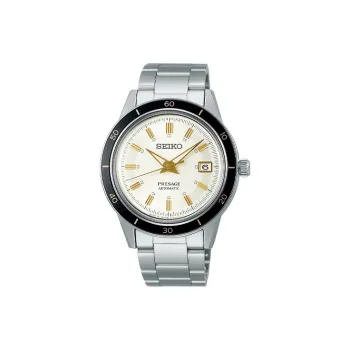 SEIKO Automatic Mechanical Movement Stainless Steel Strap Watch Men's Watches White Dial