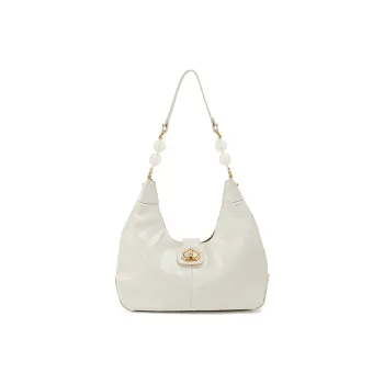 Simedin Cow Split Leather Shoulder Bag Crossbody Bag Handbags Women's Milk White/Deep Black