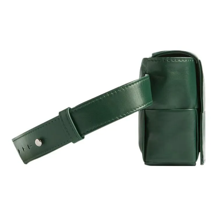 Bottega Veneta Cassette Belt Cow Leather Box Bag, Camera Bag, Crossbody Bag, Fanny Pack Mini Men's Rain Tree Green-1