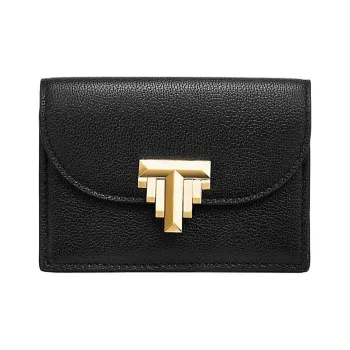 TIFFANY & CO. Tiffany T Calfskin Wallet Women's Black
