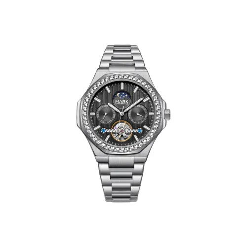FAIRWHALE Automatic Mechanical Movement Metal Strap Watch Men's Watches Black Dial