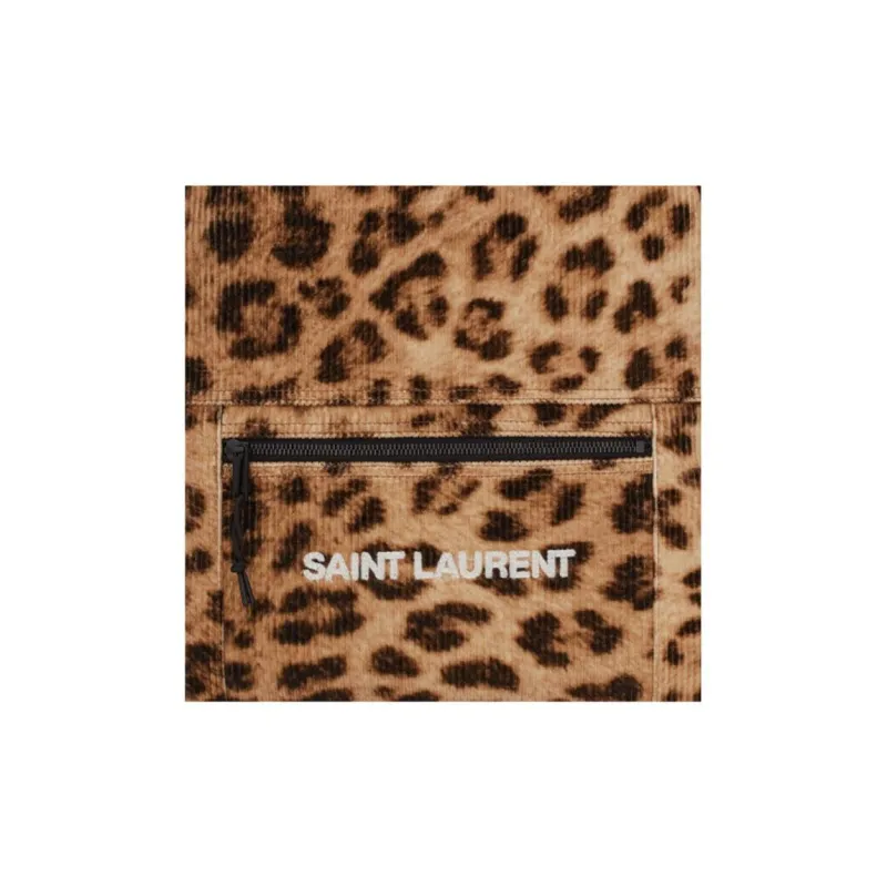 SAINT LAURENT Nux Cotton Backpack Men's Leopard-4