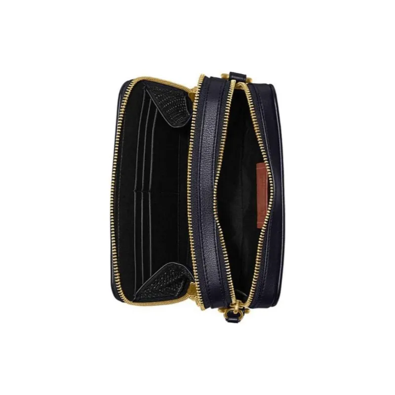 COACH Charter Fabric With Cow Leather Shoulder Bag, Crossbody Bag Trumpets Men's Black Gray-4