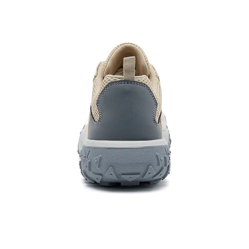 Jeep Cushioning Anti Slip Wear Resistant Breathable Supportive Balance Enhancing Low Top Trekking Shoes Men's Sand Gray-3