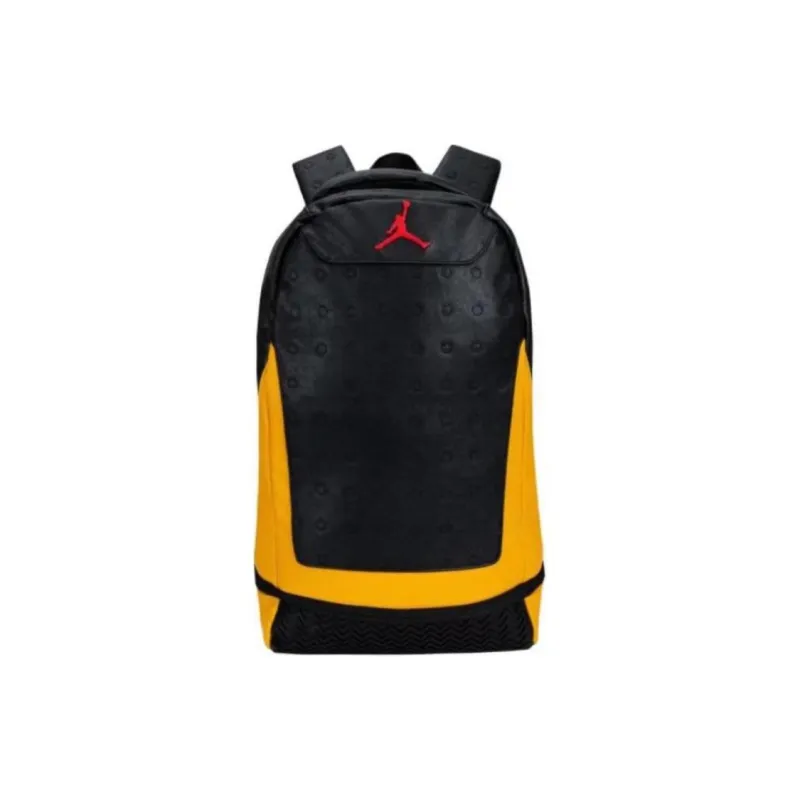 Jordan Polyurethane Basketball Backpack Unisex Black Yellow Color Scheme Bruce Lee Color Scheme-0