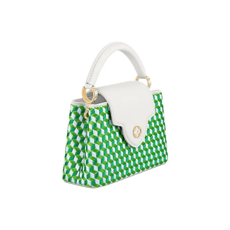 LOUIS VUITTON Capucines Taurillon Leather Embroidered Shoulder Bag Crossbody Bag Handbag Mini Women's Green-1