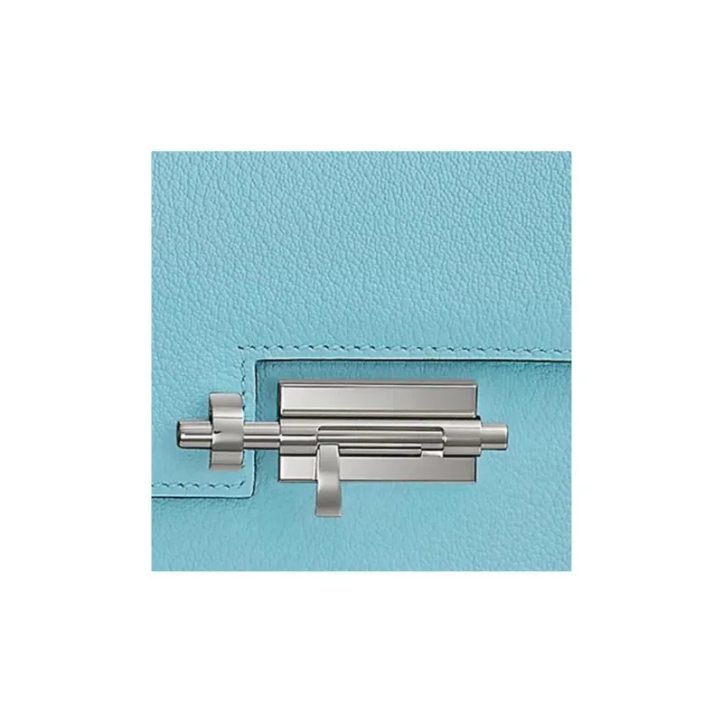 HERMES Verrou Mysore Goat Skin Handgun Bag Shoulder Bag Crossbody Bag Women's U2 Bleu Zephyr And Breeze Blue-1