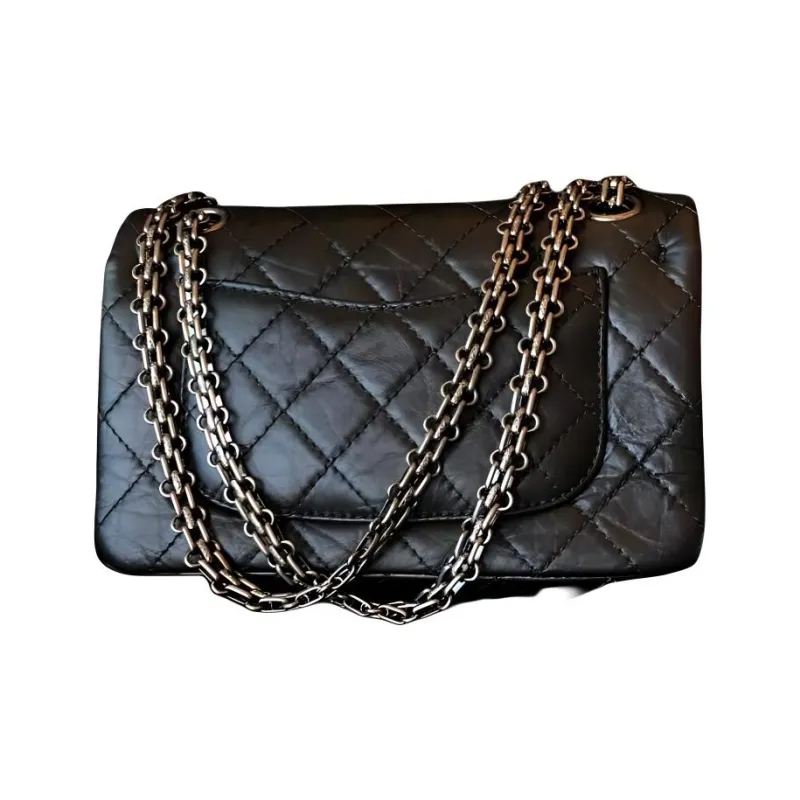 CHANEL Cow Leather And Ruthenium Metallic Black Shoulder Bag, Crossbody Bag Mini Women's Black-3