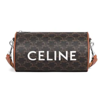 CELINE Smooth Cow Leather Handbag, Crossbody Bag, Cylinder Bag, Shoulder Bag Unisex Tawny