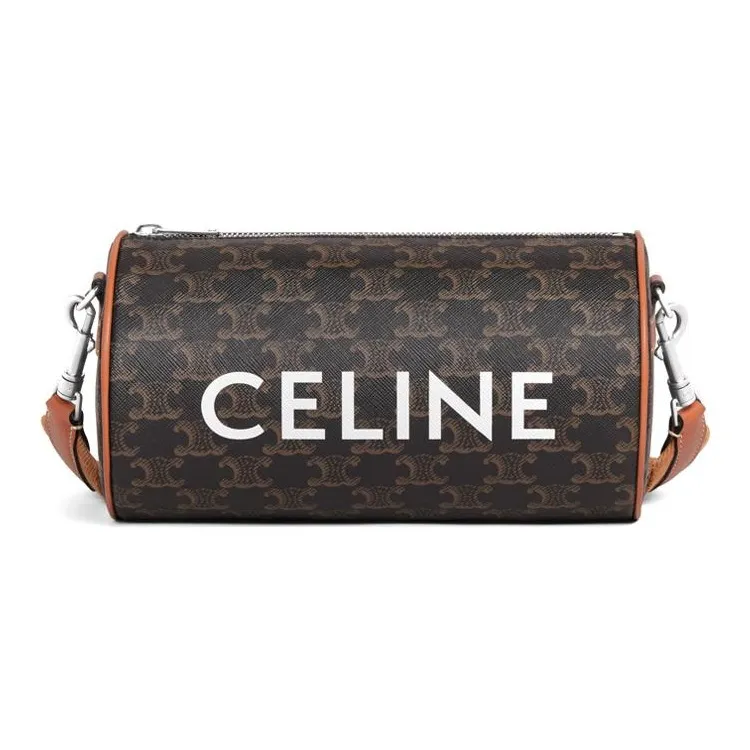 CELINE Smooth Cow Leather Handbag, Crossbody Bag, Cylinder Bag, Shoulder Bag Unisex Tawny-0
