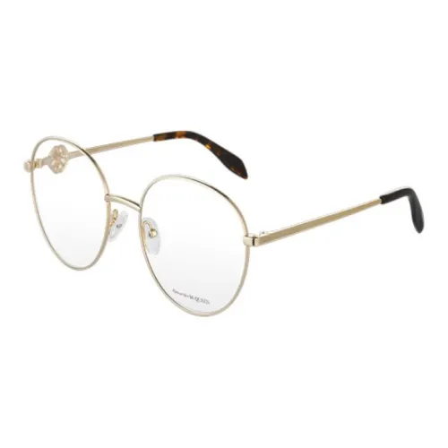 Alexander McQueen Eyeglass Frames Unisex Gold