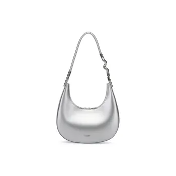 Tanita West Cow Leather Shoulder Bag Women's Metallic Silver/Black