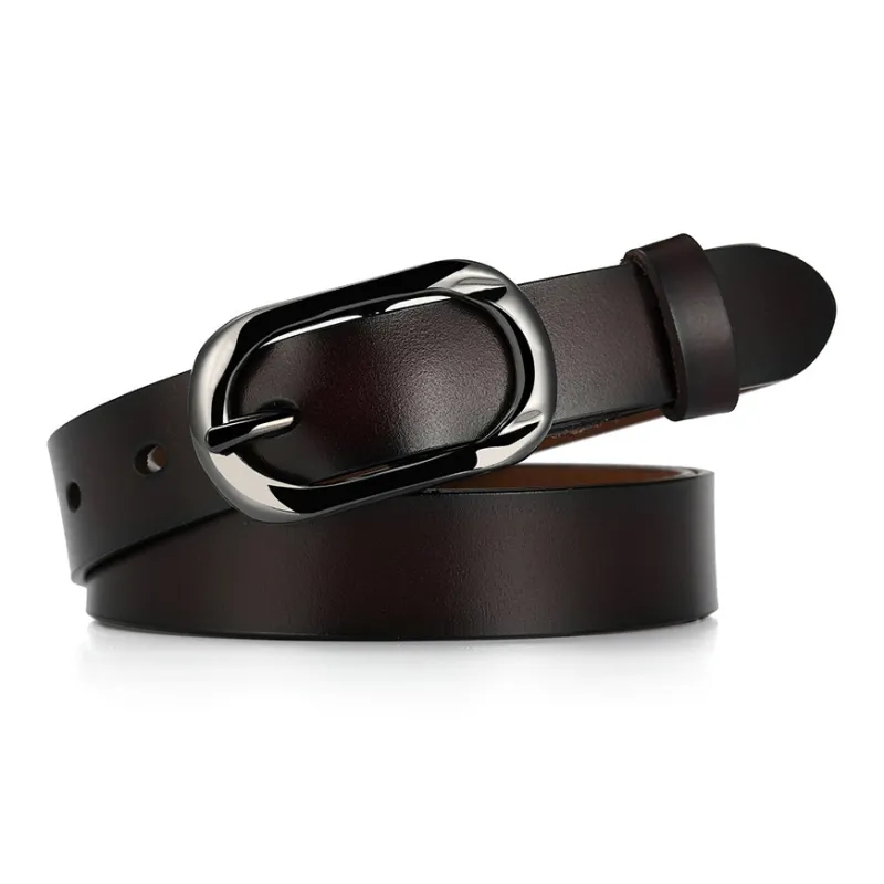 JW Cow Split Leather Belts Women's Width 2.3CM-4