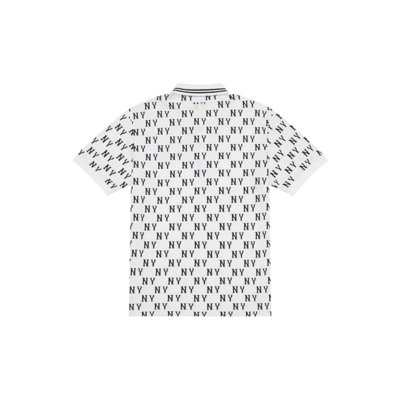 MLB MONOGRAM Collection New York Yankees SS24 Polo Shirt Unisex Ivory White-1