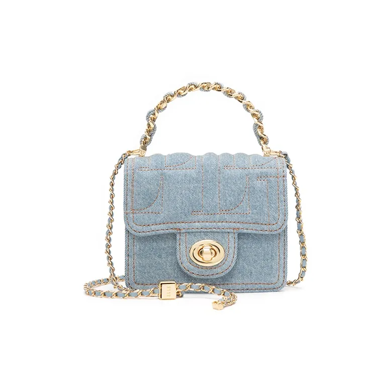 ELLE Fabric Crossbody Bag, Handbag Mini Women's Light Blue/Dark Gray/White-0