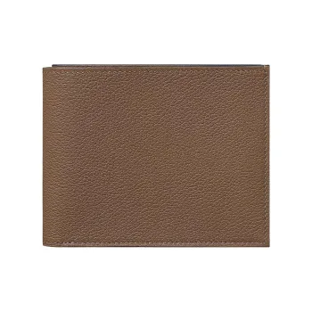 HERMES Citizen Twill Evercolor Calfskin Wallet Regular Men's Wuma Dog Beige/Dark Blue/Bosch Green
