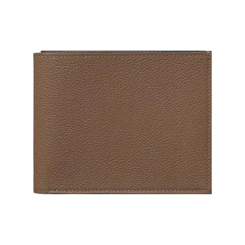 HERMES Citizen Twill Wallets Wuma Dog Beige/Dark Blue/Bosch Green