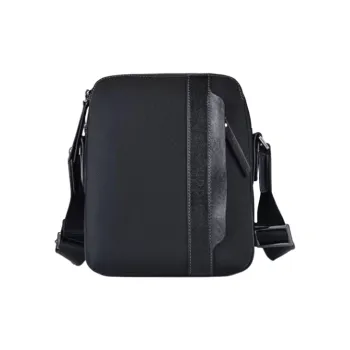 Hush Puppies Fabric Shoulder Bag, Crossbody Bag Medium Size Men's Black