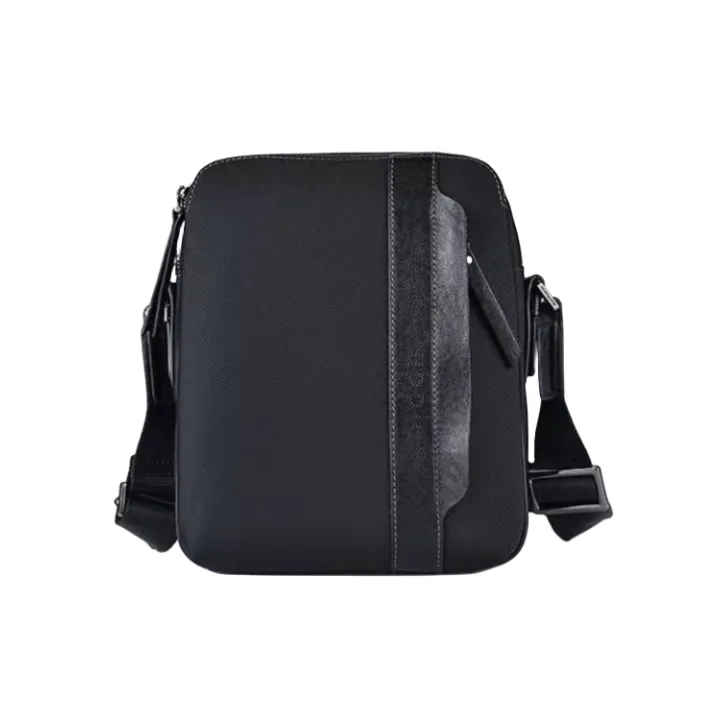 Hush Puppies Fabric Shoulder Bag, Crossbody Bag Medium Size Men's Black-0