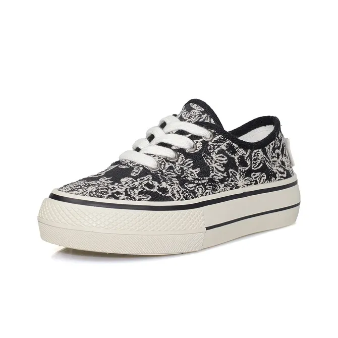 B10CROWN Non slip Lightweight Low Top Canvas Shoes Women's Black-2