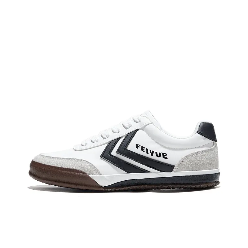 Feiyue German Army Trainers Slip Resistant Low Top Skateboard Shoes Unisex White Black-0