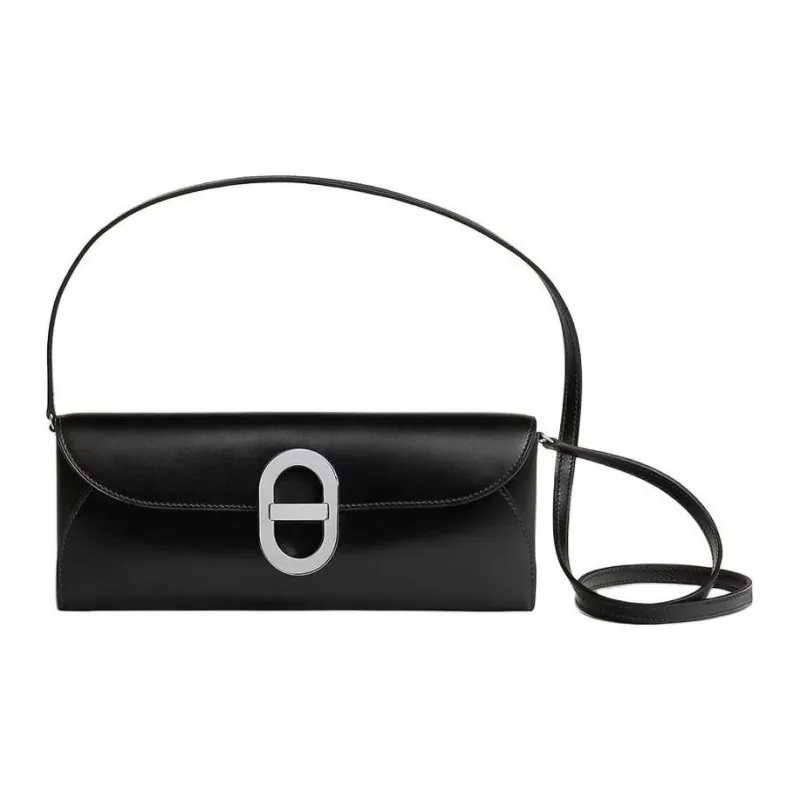 HERMES Maillon To Go Tadelakt Leather Wallets Shoulder Bag Crossbody Bag Women's 89 Noir Black-1
