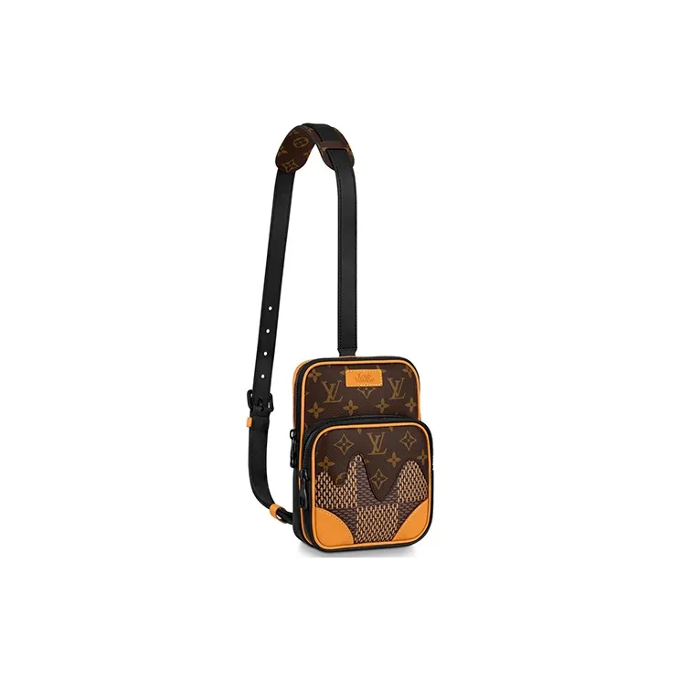 LOUIS VUITTON NIGO Collaboration Cow Leather With Coated Canvas Sling Bag Crossbody Bag Shoulder Bag Men's Brown-0