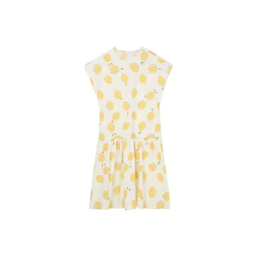 URLAZH Short-Sleeved Dresses Women's Refreshing Lemon