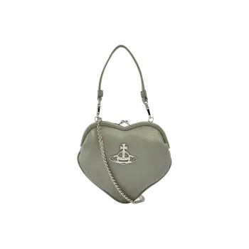 Vivienne Westwood Recycled Polyurethane One Shoulder Crossbody Portable Wallet Women's Gray Green