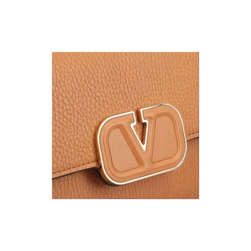 Valentino GARAVANI Calfskin Wallet, Shoulder Bag Women's Brown-3