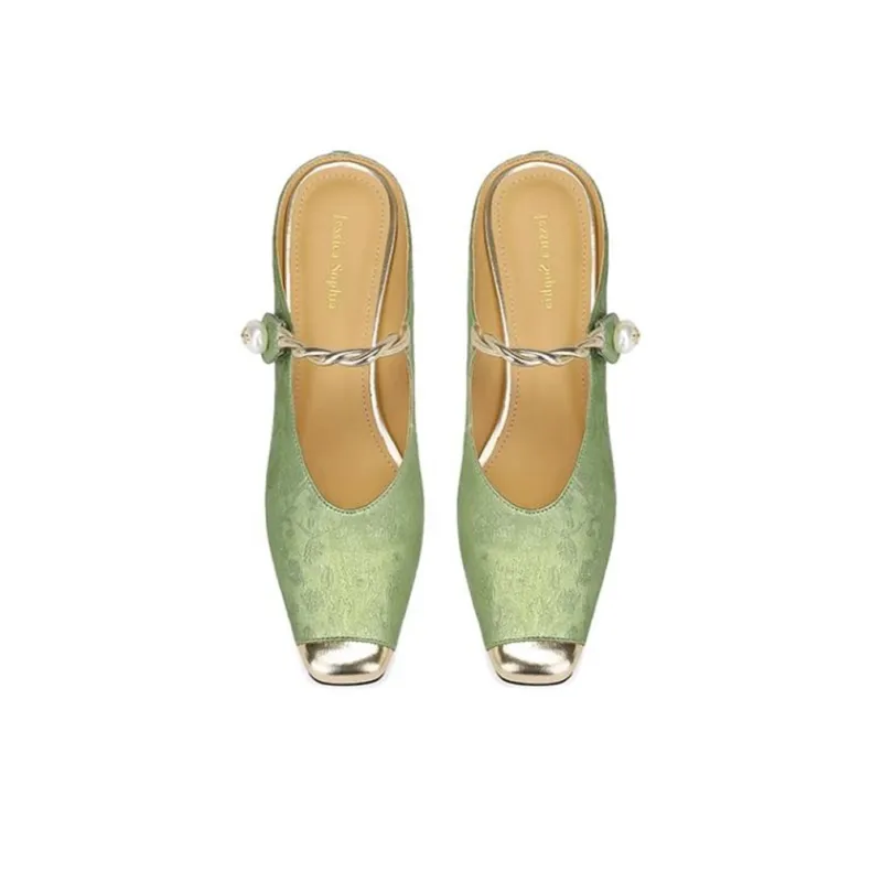 JESSICA SOPHIA Rubber Sole Metal Rhinestone Slide Slippers Women's-4