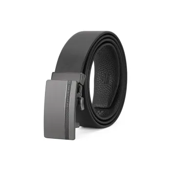 PIERRE CARDIN Business, Casual, Automatic Buckle Top Grain Cow Leather Belts Men's Black Width 3.5cm