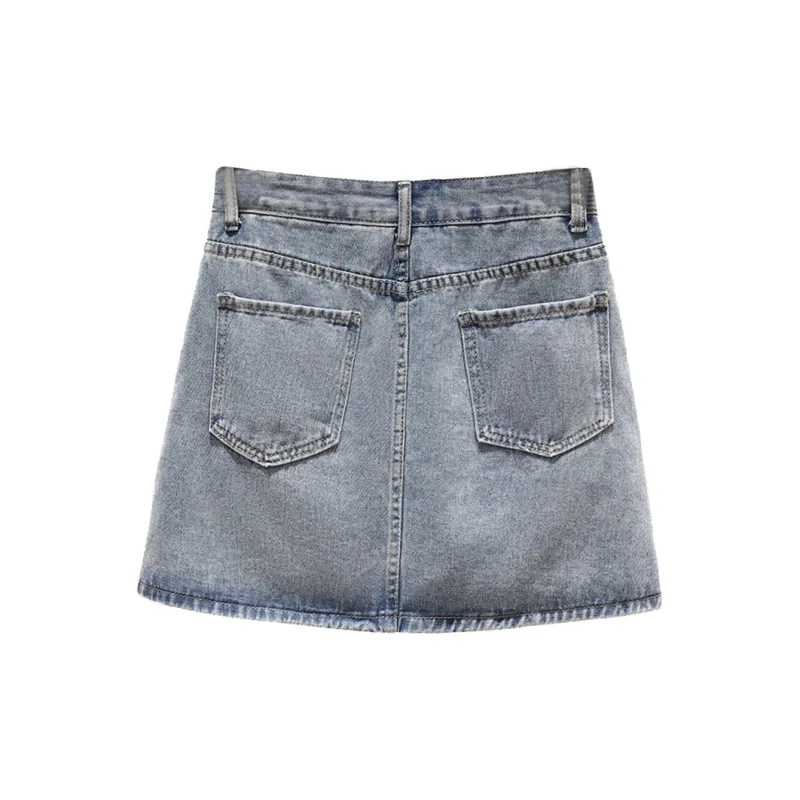 Concubine Zhu Denim Short Skirts Women's Light Blue-1
