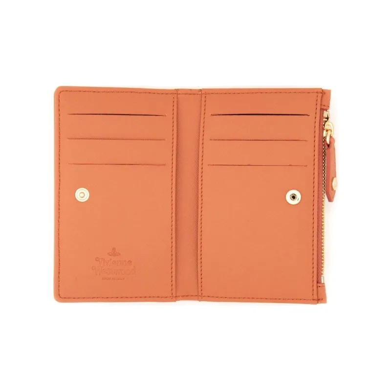 Vivienne Westwood Saffiano Orb Plaque Zipped Wallet-2