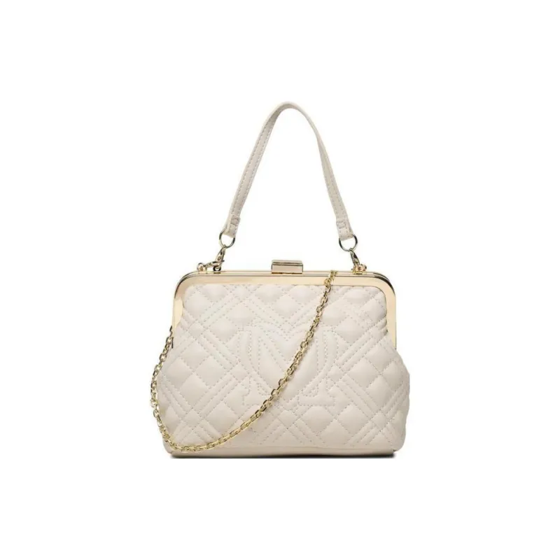 LOVE MOSCHINO Leather Dumpling Bag, Handbag, Shoulder Bag Women's White-2
