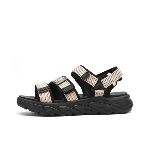 TRUMPPIPE Beach Sandals Men Black/Beige