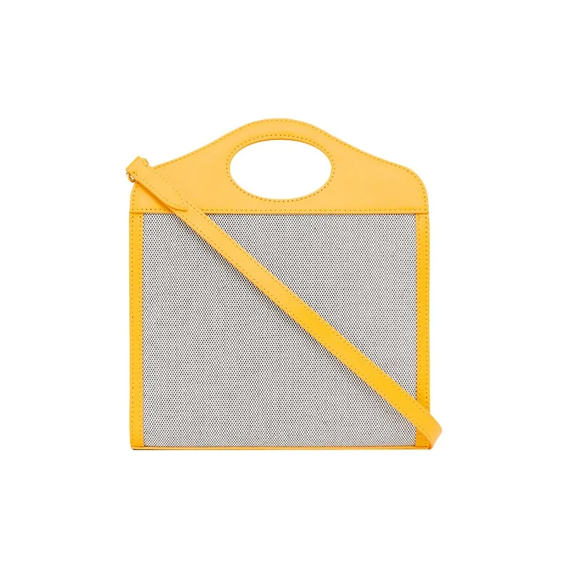 Burberry Horseferry Canvas With Leather Canvas Bag Shoulder Bag Crossbody Bag Handbag Mini Women's Yellow-3