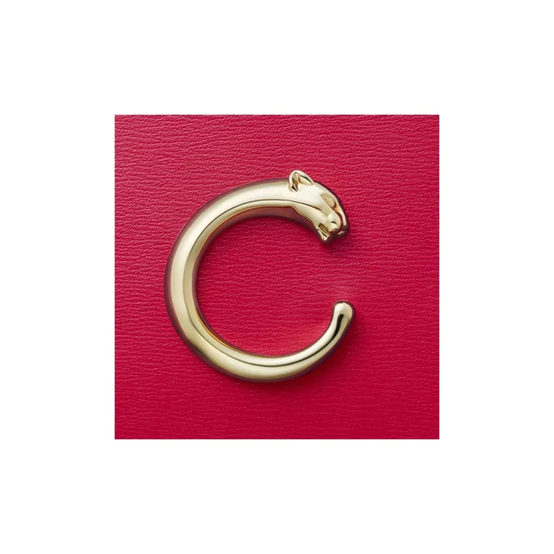 CARTIER PANTHÈRE Calfskin Card Holder Women's Red Chestnut-3