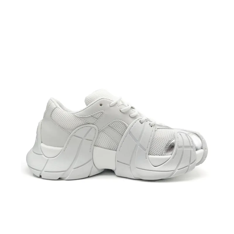 H2 Anti Slip Wear Resistant Low Top Chunky Sneakers Unisex White-2