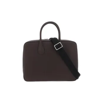 Valextra Calfskin Briefcase, Shoulder Bag, Crossbody Bag, Handbag, Laptop Bag Men's Brown