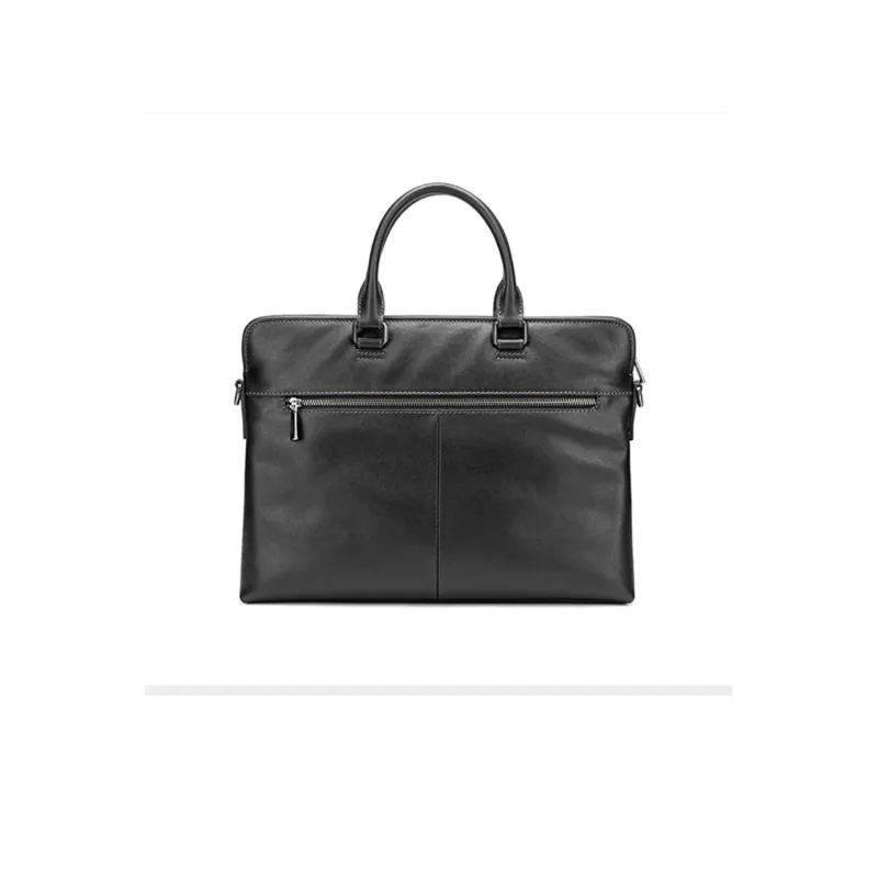 PIERRE CARDIN Top Grain Cow Leather Laptop Bags Briefcases Regular Men's Black-2