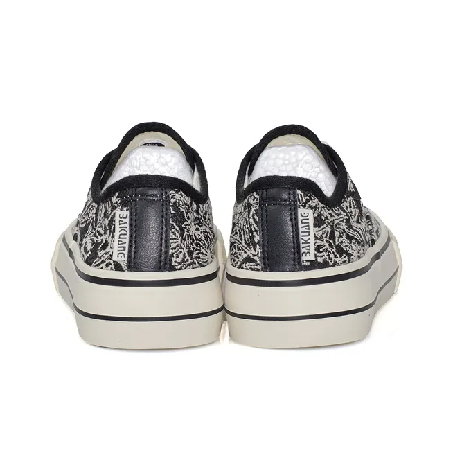B10CROWN Non slip Lightweight Low Top Canvas Shoes Women's Black-5