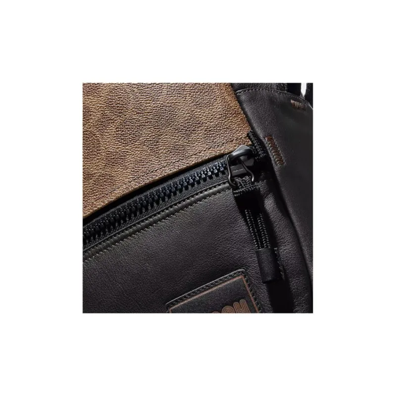 COACH Pacer Canvas Backpack Men's Black Copper & Khaki-3