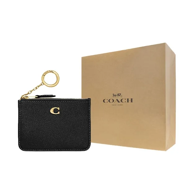 COACH Skinny Id Case Cow Leather Card Holder Mini Women's Black-5