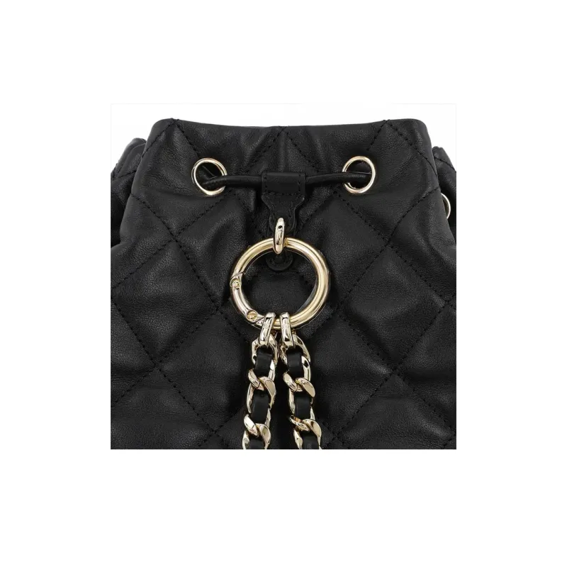 CHANEL Drawstring Two Pocket Backpack Black AS4342-4