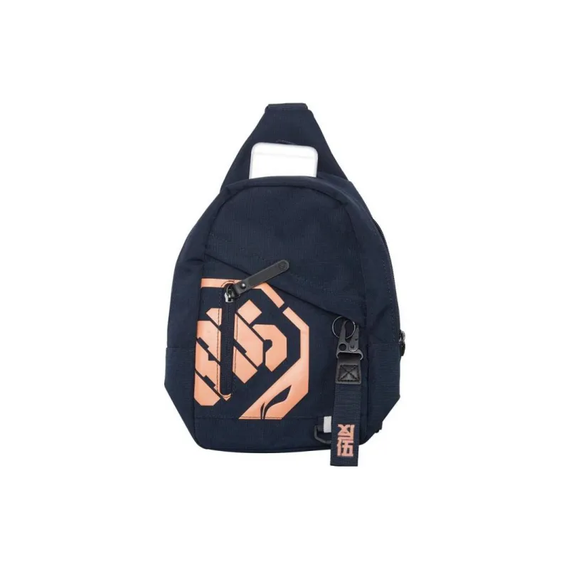 LiNing Sports Life Collection Fabric Shoulder Bag Crossbody Bag Sling Bags Unisex Navy Blue/Orange-3