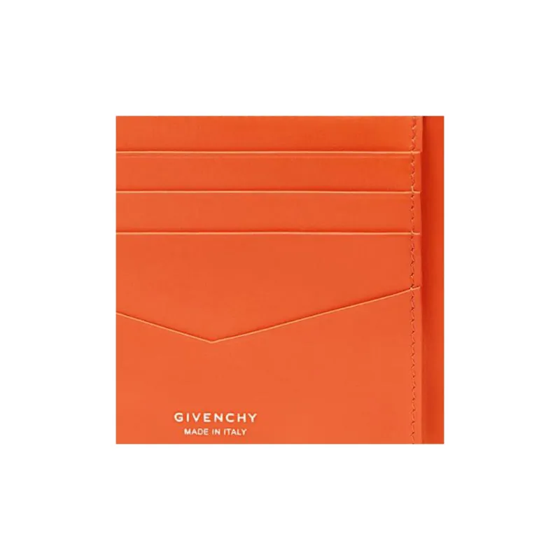 GIVENCHY 4G Cow Leather Wallet Men's Bright Orange-4