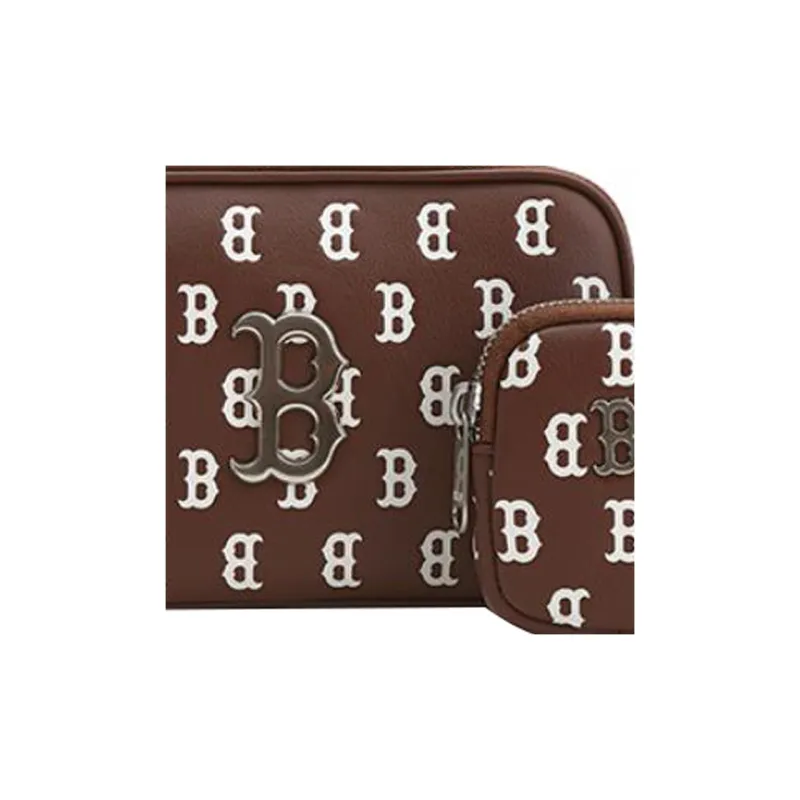 MLB Artificial Leather Combo Bag Camera Bag Shoulder Bag Crossbody Bag Regular Unisex Dark Brown-4