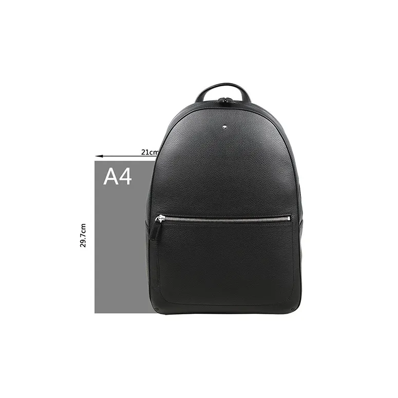 MONTBLANC Soft Leather Backpack Medium Size Men's Black-4