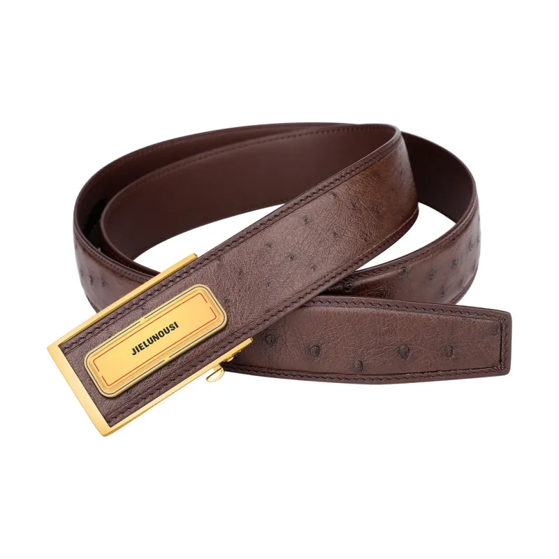 Jaylen Oos Automatic Buckle Business Casual Pants Belt Top Grain Cow Leather Leather Belts Men's Width 3.5cm-18